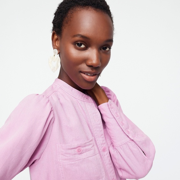 J. Crew NWT Draped Button-Down Shirt in Twill - Picture 2 of 5